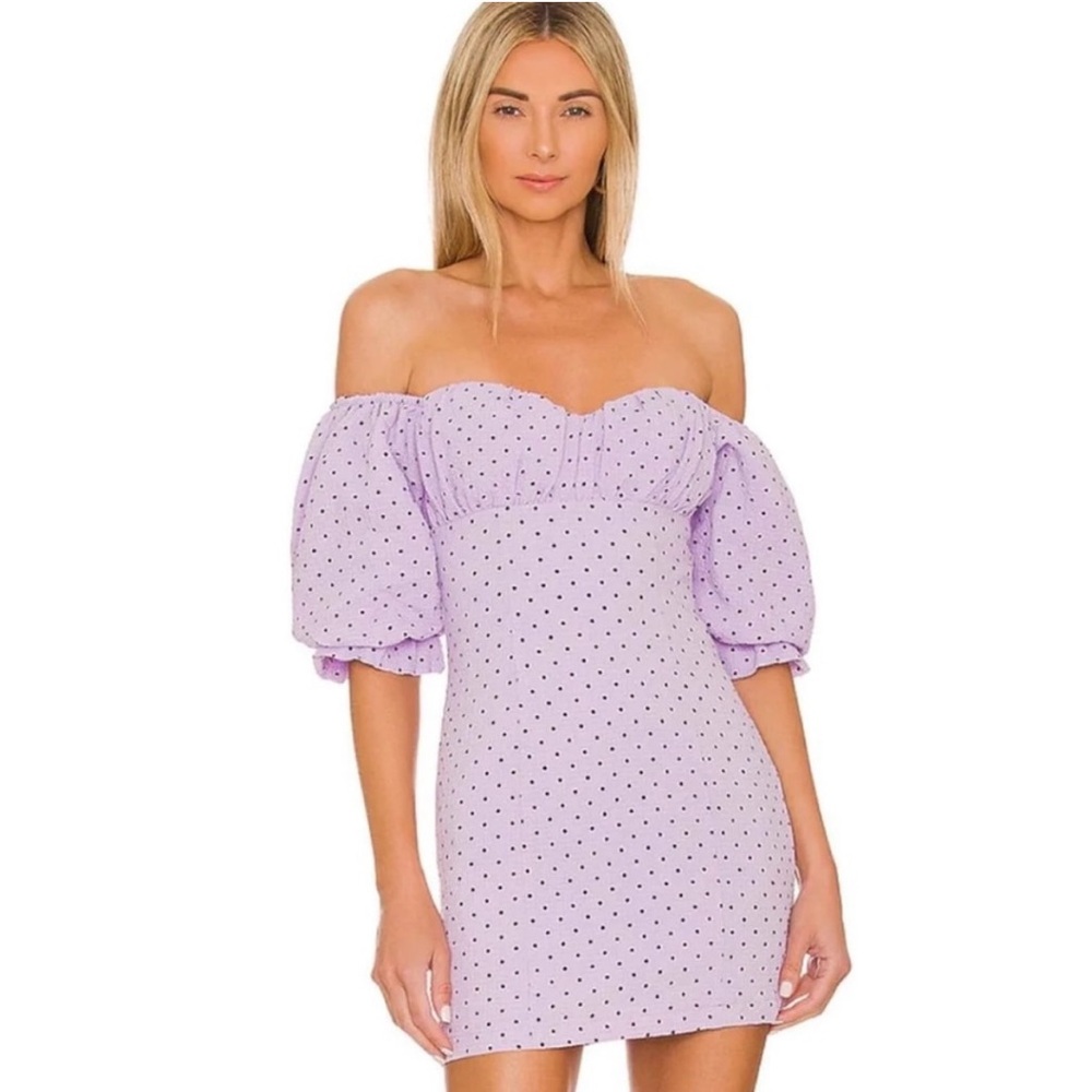 Majorelle Ashling Mini Dress in Lilac Dot Size S